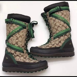 Like New Coach Marian Monogram Snow Boot, Size 9
